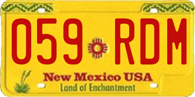 NM license plate 059RDM