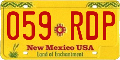 NM license plate 059RDP