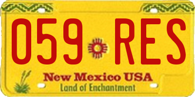 NM license plate 059RES