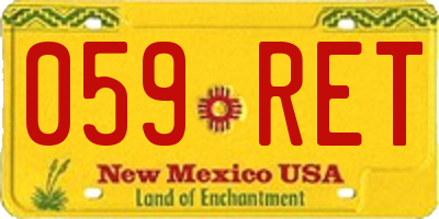 NM license plate 059RET
