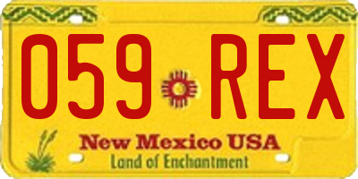NM license plate 059REX
