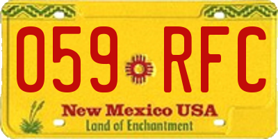 NM license plate 059RFC