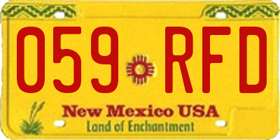 NM license plate 059RFD