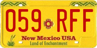 NM license plate 059RFF