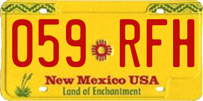 NM license plate 059RFH
