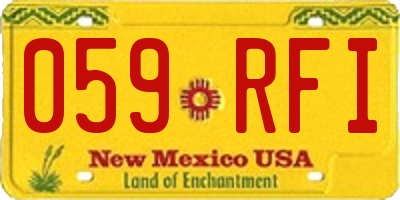 NM license plate 059RFI