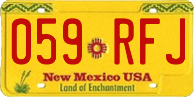 NM license plate 059RFJ