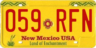 NM license plate 059RFN