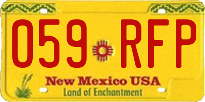 NM license plate 059RFP