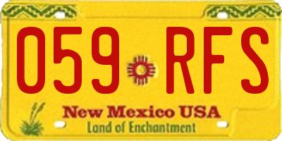 NM license plate 059RFS