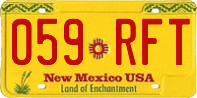 NM license plate 059RFT