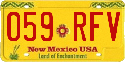 NM license plate 059RFV