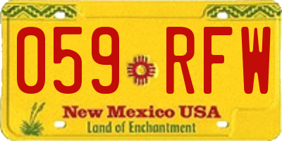 NM license plate 059RFW