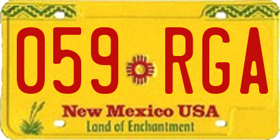 NM license plate 059RGA