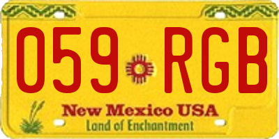 NM license plate 059RGB