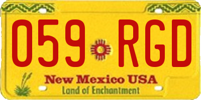 NM license plate 059RGD