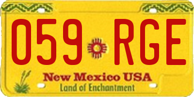 NM license plate 059RGE