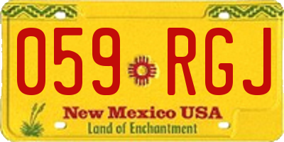 NM license plate 059RGJ