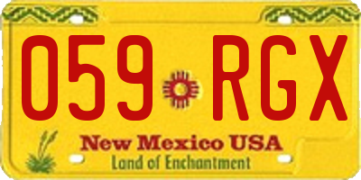 NM license plate 059RGX