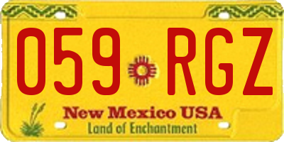 NM license plate 059RGZ