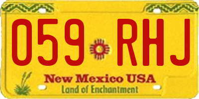 NM license plate 059RHJ