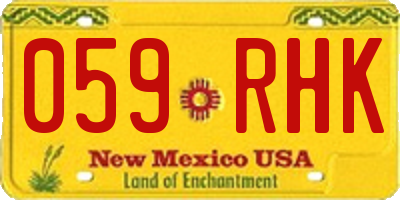 NM license plate 059RHK