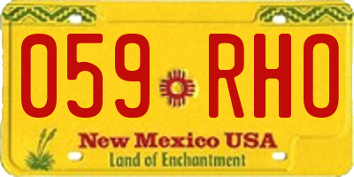 NM license plate 059RHO
