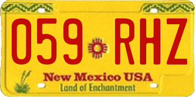 NM license plate 059RHZ