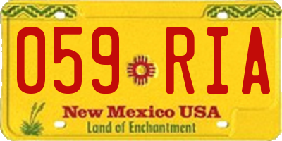 NM license plate 059RIA