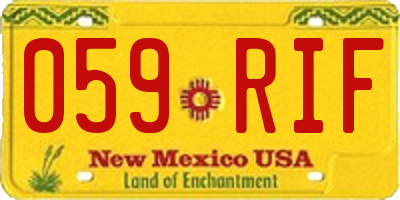 NM license plate 059RIF