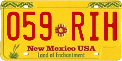 NM license plate 059RIH