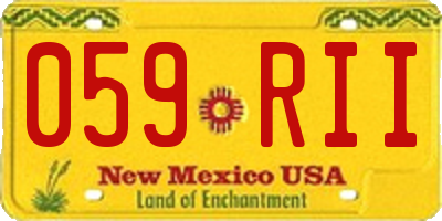 NM license plate 059RII