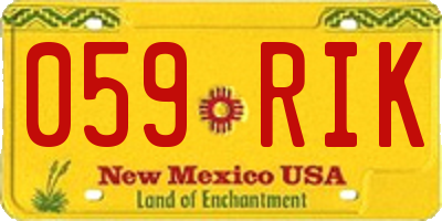 NM license plate 059RIK