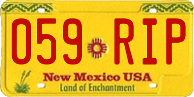 NM license plate 059RIP