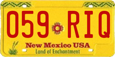 NM license plate 059RIQ