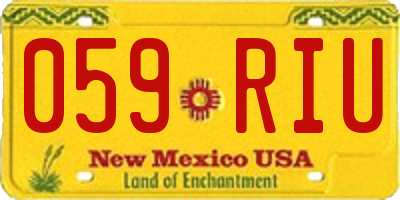 NM license plate 059RIU