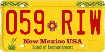 NM license plate 059RIW