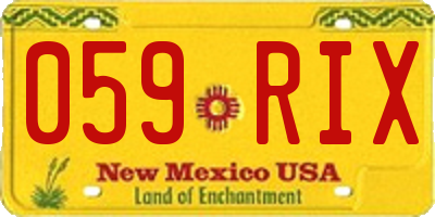 NM license plate 059RIX