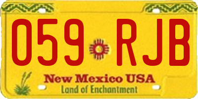 NM license plate 059RJB