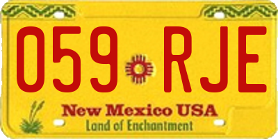 NM license plate 059RJE