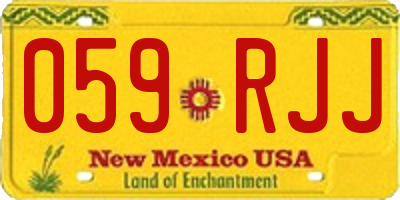 NM license plate 059RJJ