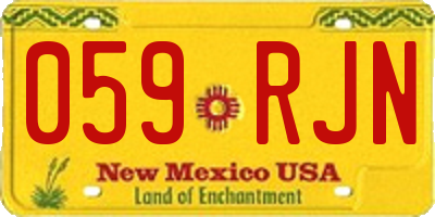 NM license plate 059RJN
