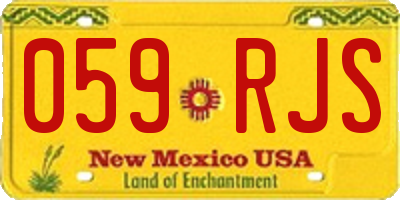 NM license plate 059RJS