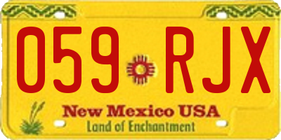 NM license plate 059RJX