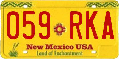 NM license plate 059RKA