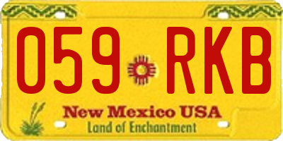 NM license plate 059RKB
