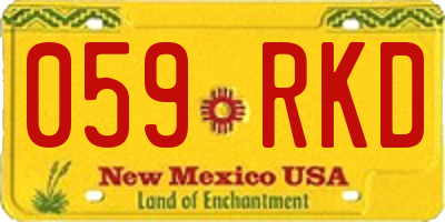 NM license plate 059RKD