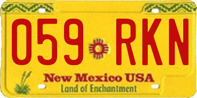 NM license plate 059RKN