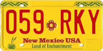 NM license plate 059RKY