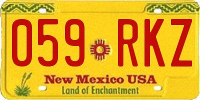 NM license plate 059RKZ